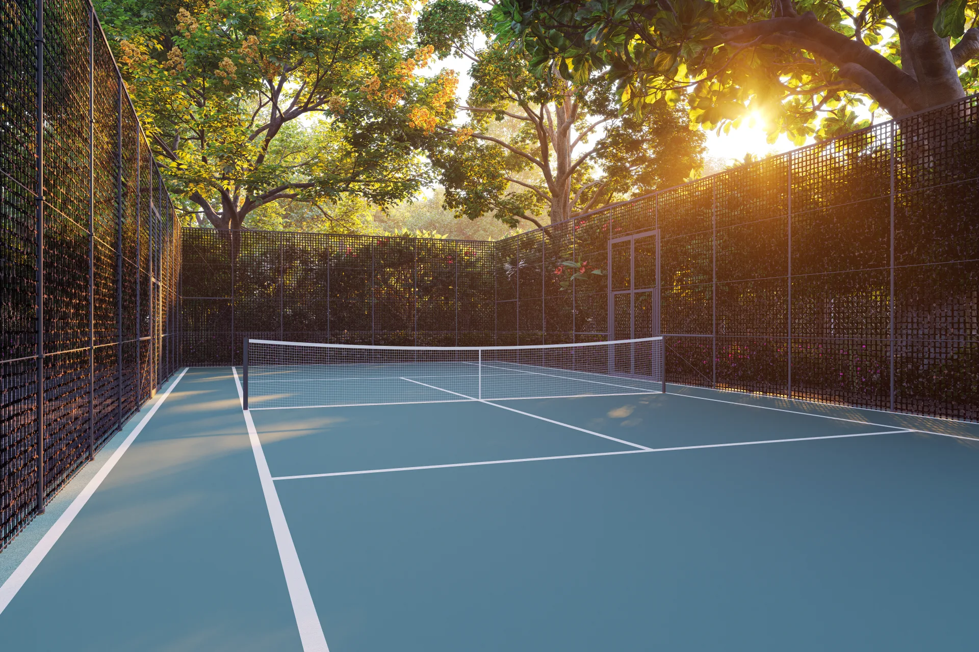 9 MAULI CRYSTAL 35 GARDEN B BADMINTON COURT EVENING VIEW